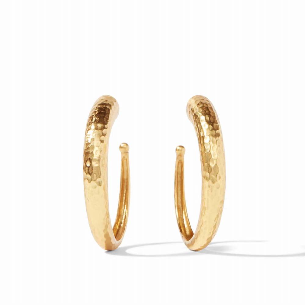 NEW JULIE VOS hammered hoop - large in gold